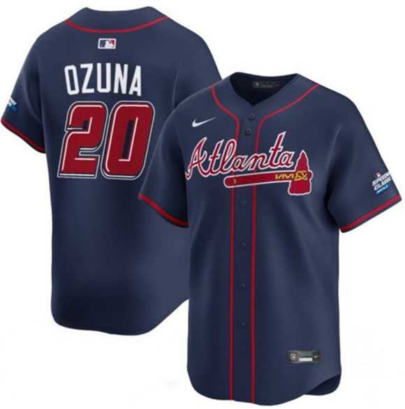 Men%27s Atlanta Braves #20 Marcell Ozuna Navy 2025 Speedway Classic Alternate Limited Stitched Jersey Dzhi->atlanta braves->MLB Jersey