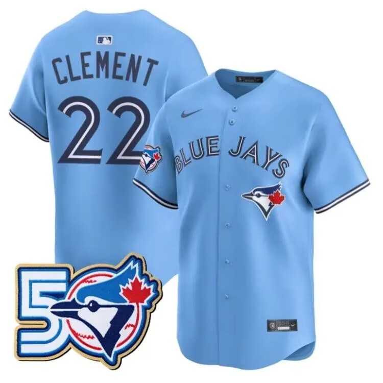 Men%27s Toronto Blue Jays 22 Ernie Clement 50th Anniversary Alternate Limited Jersey Dzhi->toronto blue jays->MLB Jersey