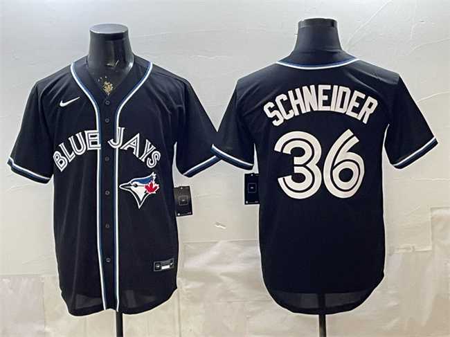 Men%27s Toronto Blue Jays #36 Davis Schneider 2026 Fashion Replica Black Out Stitched Jersey->toronto blue jays->MLB Jersey