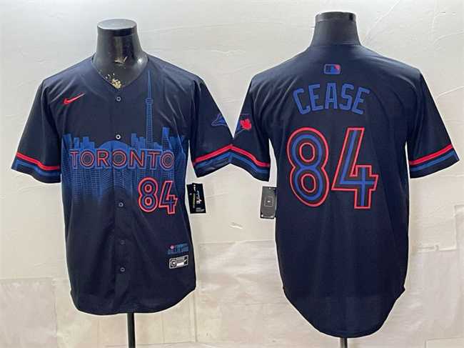 Men%27s Toronto Blue Jays #84 Dylan Cease Navy 2024 City Connect Limited Stitched Jersey->toronto blue jays->MLB Jersey