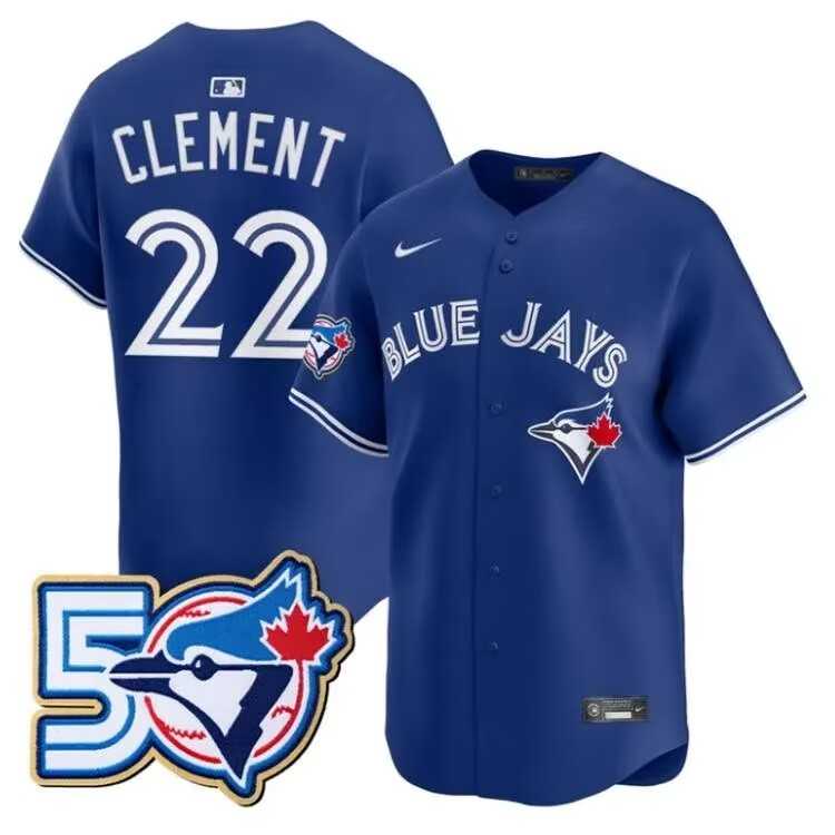 Men%27s Toronto Blue Jays #27 Vladimir Guerrero Jr. Royal 50th Anniversary Alternate Limited Jersey Dzhi->toronto blue jays->MLB Jersey
