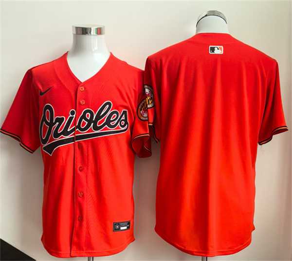 Mens Baltimore Orioles Blank Orange Limited Stitched Jersey->baltimore orioles->MLB Jersey