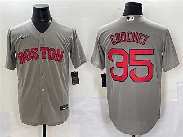 Men%27s Boston Red Sox #35 Garrett Crochet Gray Cool Base Stitched Jersey->baltimore orioles->MLB Jersey
