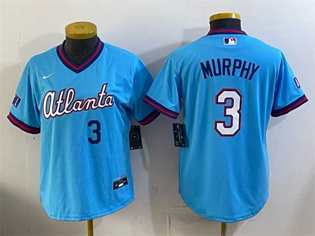 Women%27s Atlanta Braves #3 Dale Murphy Powder Blue 2026 City Connect Stadium Stitched Jersey->mlb womens jerseys->MLB Jersey