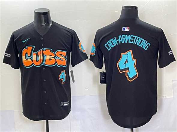 Men%27s Chicago Cubs #4 Pete Crow-Armstrong Black %27Graffiti North Side Edition%27 Vapor Premier Limited Stitched Jersey->boston red sox->MLB Jersey