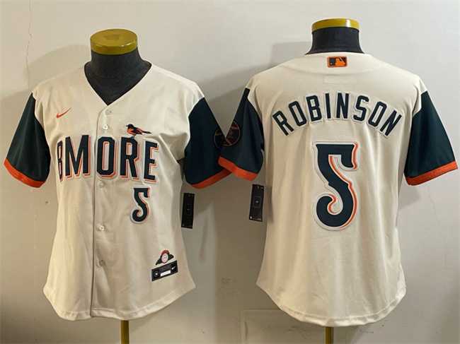 Women%27s Baltimore Orioles #5 Brooks Robinson Natural 2026 City Connect Stadium Stitched Jersey->mlb womens jerseys->MLB Jersey