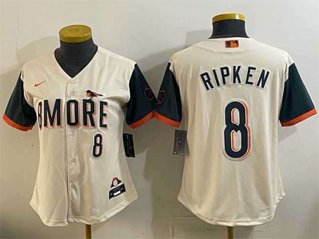 Womens Baltimore Orioles #8 Cal Ripken Jr Natural 2026 City Connect Stadium Stitched Jersey->mlb womens jerseys->MLB Jersey