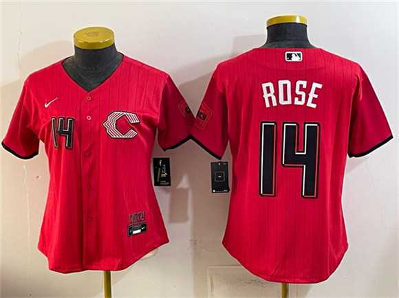 Womens Cincinnati Reds #14 Pete Rose Red 2026 City Connect Stadium Stitched Jersey->mlb womens jerseys->MLB Jersey