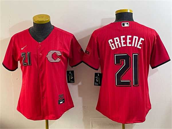 Womens Cincinnati Reds #21 Hunter Greene Red 2026 City Connect Stadium Stitched Jersey->mlb womens jerseys->MLB Jersey