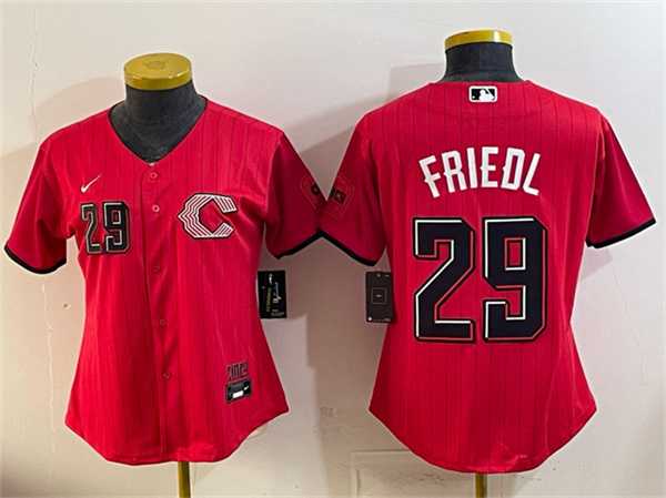 Womens Cincinnati Reds #29 TJ Friedl Red 2026 City Connect Stadium Stitched Jersey->mlb womens jerseys->MLB Jersey