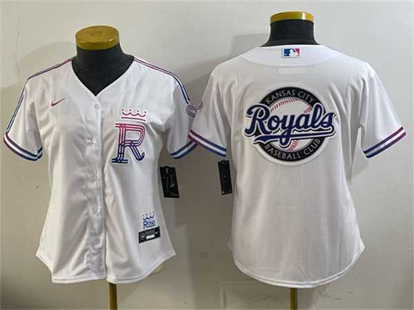 Womens Kansas City Royals Team Big Logo White 2026 City Connect Stadium Stitched Jersey Dzhi->mlb womens jerseys->MLB Jersey