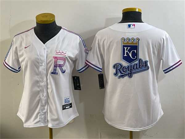 Womens Kansas City Royals Team Big Logo White 2026 City Connect Stadium Stitched Jersey Dzhi->mlb womens jerseys->MLB Jersey