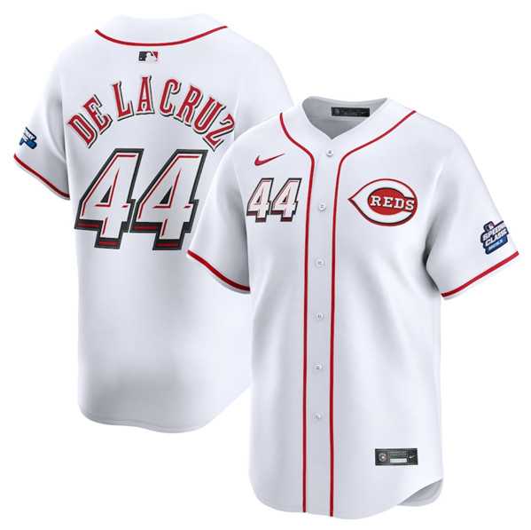 Mens Cincinnati Reds #44 Elly De La Cruz White 2025 Speedway Classic Home Limited Stitched Jersey Dzhi->cincinnati reds->MLB Jersey
