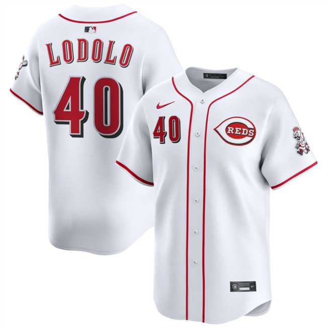 Mens Cincinnati Reds #40 Nick Lodolo White Home Limited Stitched Jersey Dzhi->cincinnati reds->MLB Jersey