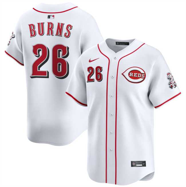 Mens Cincinnati Reds #26 Chase Burns White Home Limited Stitched Jersey Dzhi->cincinnati reds->MLB Jersey