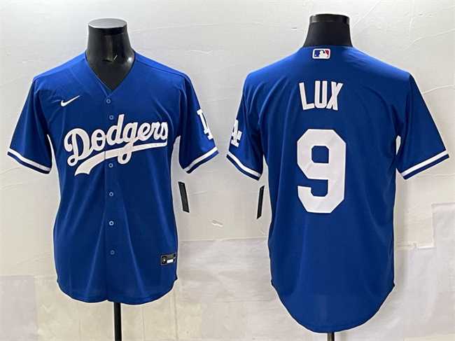 Men%27s Los Angeles Dodgers #9 Gavin Lux Blue Cool Base Stitched Jersey->kansas city royals->MLB Jersey