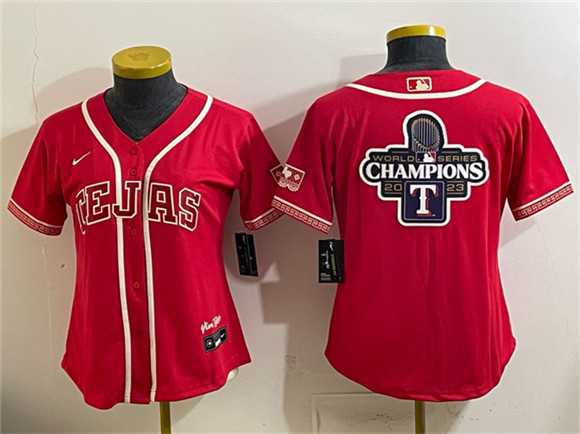 Womens Texas Rangers Team Big Logo Red 2026 City Connect Stadium Stitched Jersey Dzhi->mlb womens jerseys->MLB Jersey