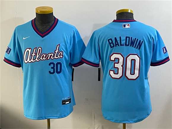 Youth Atlanta Braves #30 Drake Baldwin Powder Blue 2026 City Connect Stadium Stitched Jersey->mlb womens jerseys->MLB Jersey