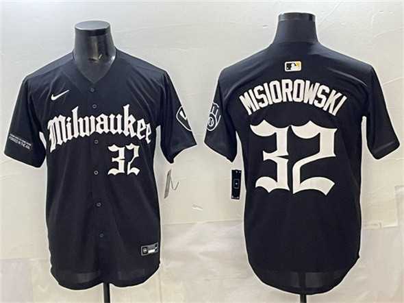 Men%27s Milwaukee Brewers #32 Jacob Misiorowski Black %27Gothic 414 Shadows Edition%27 Vapor Premier Limited Stitched Jersey->milwaukee brewers->MLB Jersey