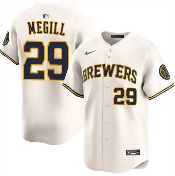 Men%27s Milwaukee Brewers #29 Trevor Megill Cream 2025 Limited Stitched Jersey Dzhi->milwaukee brewers->MLB Jersey