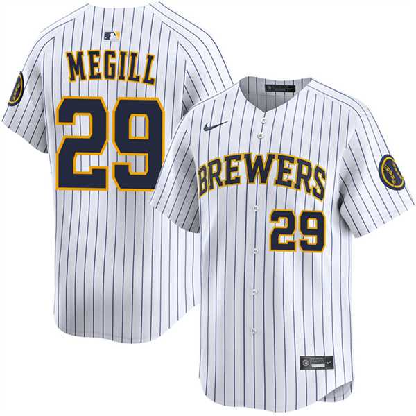 Men%27s Milwaukee Brewers #29 Trevor Megill White Alternate Limited Stitched Jersey Dzhi->milwaukee brewers->MLB Jersey