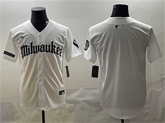 Men%27s Milwaukee Brewers Blank White %27Gothic 414 Shadows Edition%27 Vapor Premier Limited Stitched Jersey->milwaukee brewers->MLB Jersey