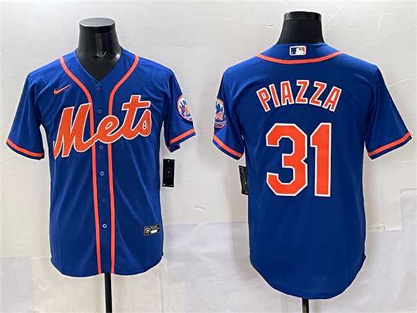 Men%27s New York Mets #31 Mike Piazza Blue Cool Base Stitched Jersey->new york mets->MLB Jersey