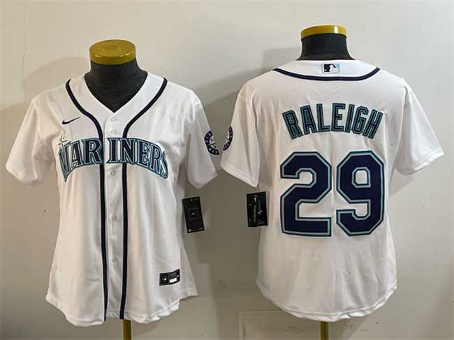 Youth Seattle Mariners #29 Cal Raleigh White Cool Base Stitched Jersey->mlb youth jerseys->MLB Jersey