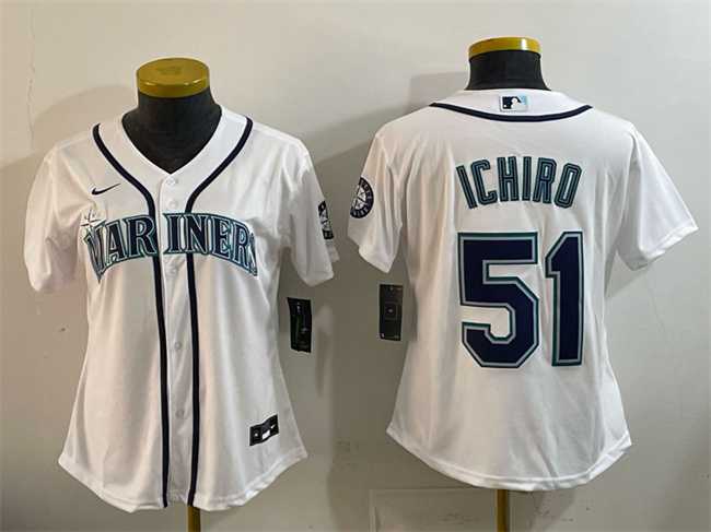 Youth Seattle Mariners #51 Ichiro Suzuki White Cool Base Stitched Jersey->mlb youth jerseys->MLB Jersey