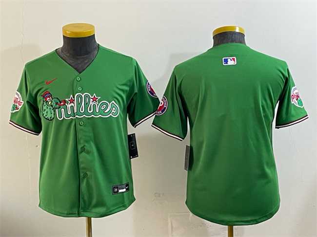 Youth Philadelphia Phillies Blank Green Phanatic Limited Stitched Jersey->mlb youth jerseys->MLB Jersey