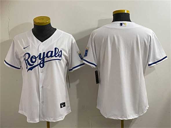 Womens Kansas City Royals Blank White Cool Base Stitched Jersey->mlb womens jerseys->MLB Jersey
