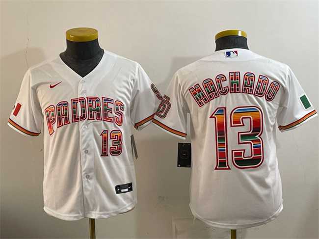 Youth San Diego Padres #13 Manny Machado White Mexico Cool Base Stitched Jersey->mlb youth jerseys->MLB Jersey