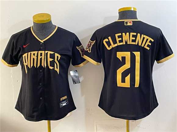 Youth Pittsburgh Pirates #21 Roberto Clemente Black 2026 City Connect Stadium Stitched Jersey->mlb youth jerseys->MLB Jersey