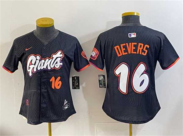 Womens San Francisco Giants #16 Rafael Devers Anthracite 2025 City Connect Limited Stitched Jersey->mlb womens jerseys->MLB Jersey