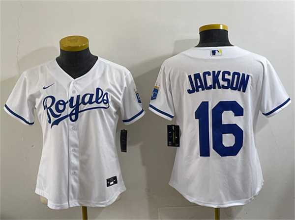 Youth Kansas City Royals #16 Bo Jackson White Cool Base Stitched Jersey->mlb youth jerseys->MLB Jersey