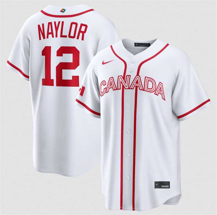 Men%27s Canada Baseball #12 Josh Naylor White 2026 World Baseball Classic Home Stadium Stitched Jersey->toronto blue jays->MLB Jersey