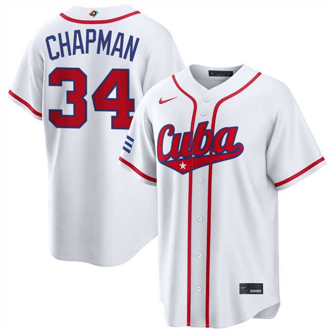 Mens Cuba Baseball #34 Emmanuel Chapman White 2026 World Baseball Classic Home Stadium Stitched Jersey->2026 world baseball classic->MLB Jersey