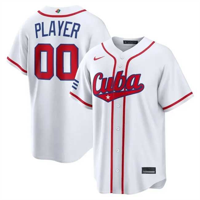 Mens Cuba Baseball ACTIVE PLAYER Custom White 2026 World Baseball Classic Home Stadium Stitched Jersey->2026 world baseball classic->MLB Jersey