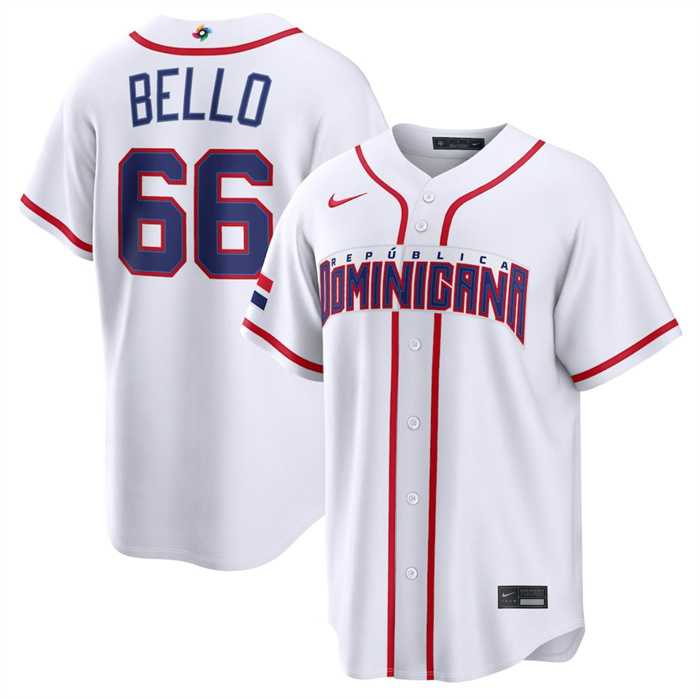 Mens Dominican Republic Baseball #66 Brayan Bello White 2026 World Baseball Classic Home Stadium Stitched Jersey->2026 world baseball classic->MLB Jersey