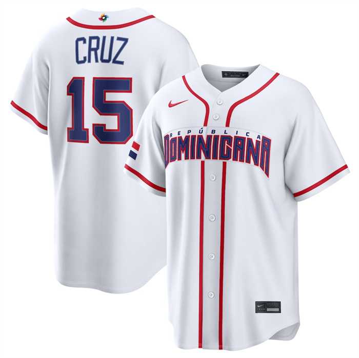 Mens Dominican Republic Baseball #15 Oneil Cruz White 2026 World Baseball Classic Home Stadium Stitched Jersey->2026 world baseball classic->MLB Jersey