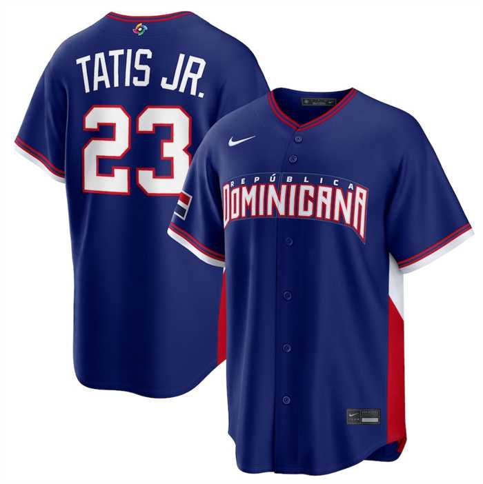 Mens Dominican Republic Baseball #23 Fernando Tatis Jr. Navy 2026 World Baseball Classic Road Stadium Stitched Jersey->2026 world baseball classic->MLB Jersey