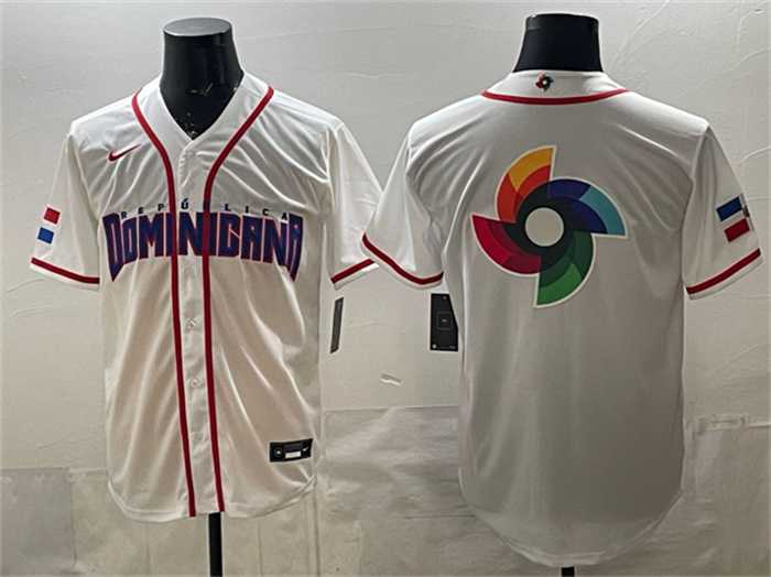 Mens Dominican Republic Baseball Team Big Logo White 2026 World Baseball Classic Home Stadium Stitched Jersey->2026 world baseball classic->MLB Jersey
