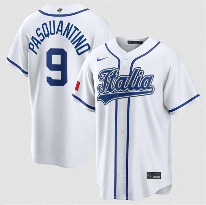 Mens Italy Baseball #9 Vinnie Pasquantino 2026 World Baseball Classic Home Stadium Stitched Jersey->2026 world baseball classic->MLB Jersey