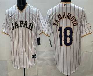 Mens Japan #18 Yoshinobu Yamamoto White 2026 World Baseball Classic Cool Base Jersey->2026 world baseball classic->MLB Jersey