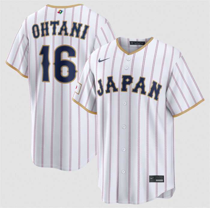 Mens Japan Baseball #16 Shohei Ohtani White 2026 World Baseball Classic Home Stadium Stitched Jersey->2026 world baseball classic->MLB Jersey