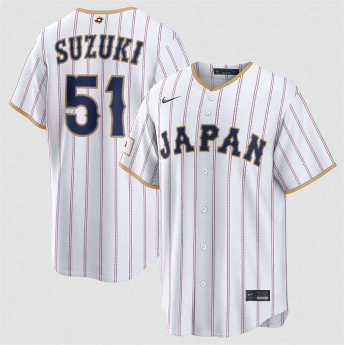 Mens Japan Baseball #51 Seiya Suzuki White 2026 World Baseball Classic Home Stadium Stitched Jersey->2026 world baseball classic->MLB Jersey
