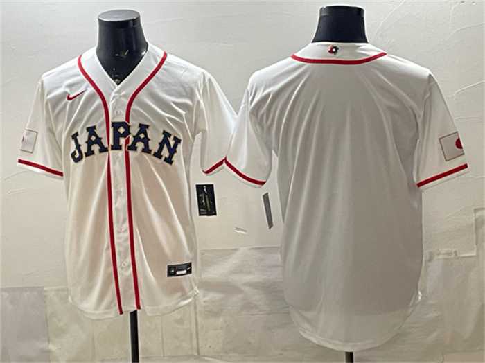 Mens Japan Baseball Blank White 2026 World Baseball Classic Home Stadium Stitched Jersey->2026 world baseball classic->MLB Jersey