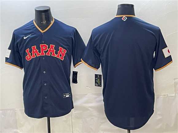 Mens Japan Baseball Blank Navy 2026 World Baseball Classic Road Stadium Stitched Jersey->2026 world baseball classic->MLB Jersey