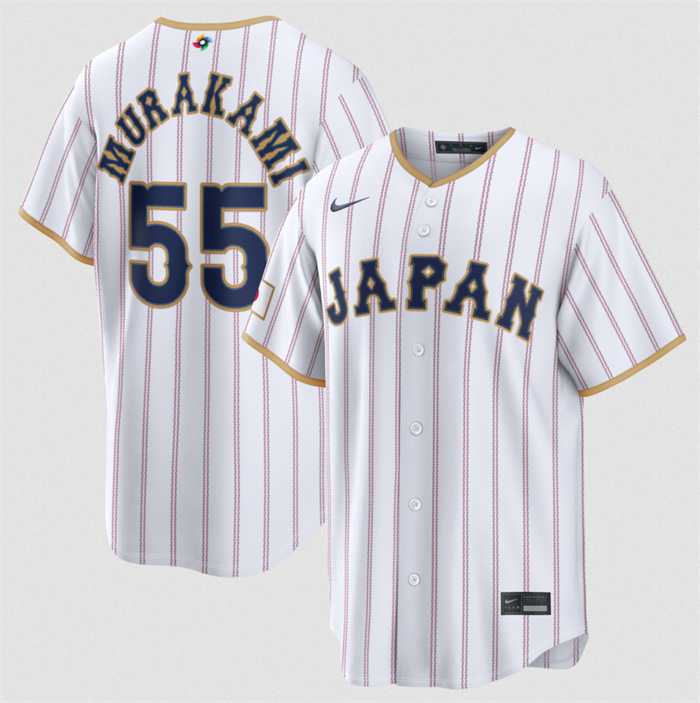 Mens Japan Baseball #55 Munetaka Murakami White 2026 World Baseball Classic Home Stadium Stitched Jersey->2026 world baseball classic->MLB Jersey