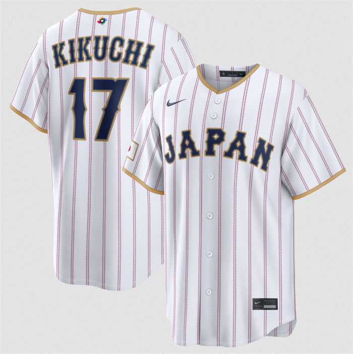 Mens Japan Baseball #17 Yusei Kikuchi White 2026 World Baseball Classic Home Stadium Stitched Jersey->2026 world baseball classic->MLB Jersey